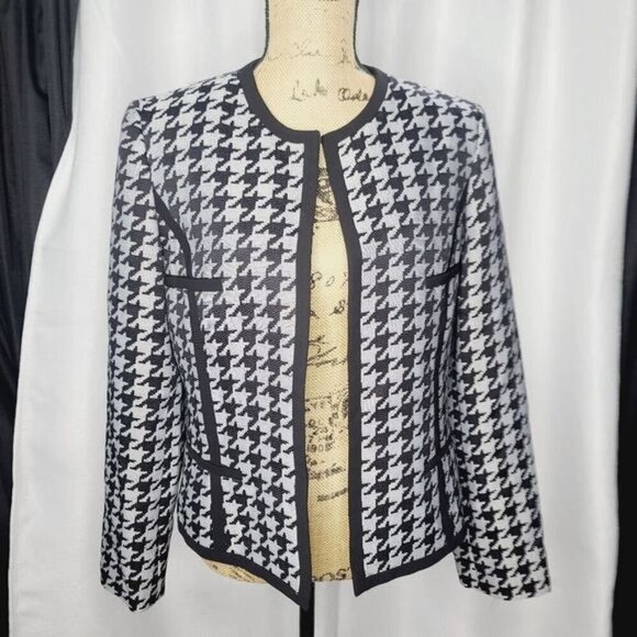 Classiccore Black Houndstooth Check Contrast Edgy Jacket Blazer - Picture 14 of 16
